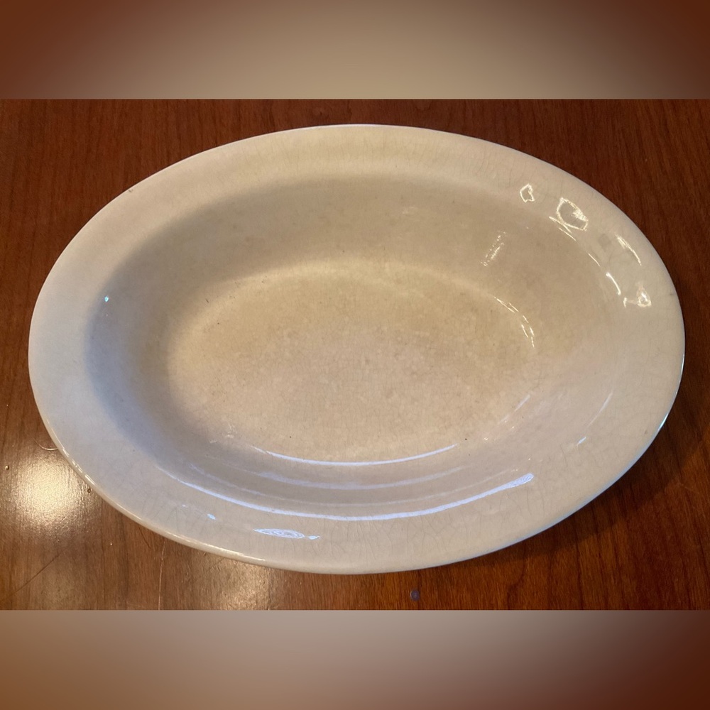 Stained & Crazed Oval Bowl